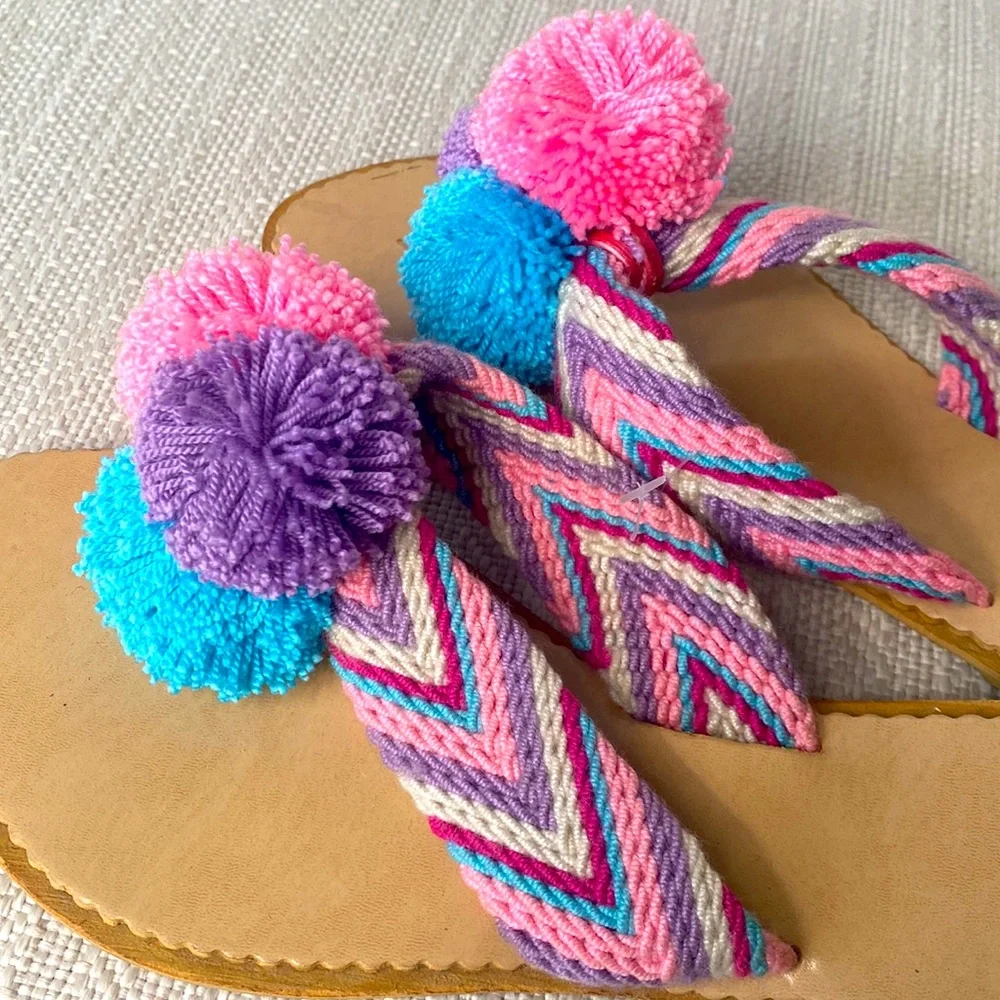 Pom Pom Sandals Flip Flops